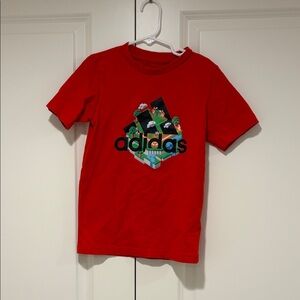 Adidas Kids Red Tee with Graphic Logo